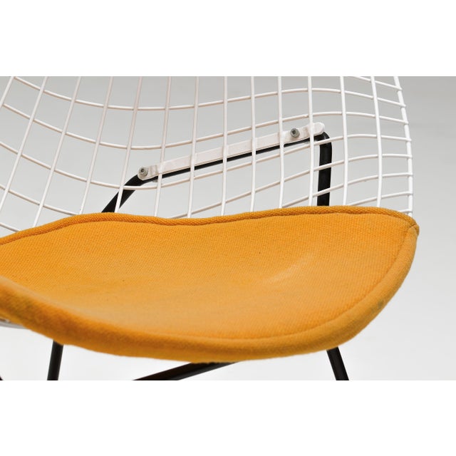 Black Diamond Chair with Yellow Seatpad by Harry Bertoia for Knoll Inc. / Knoll International, 1950s For Sale - Image 8 of 13