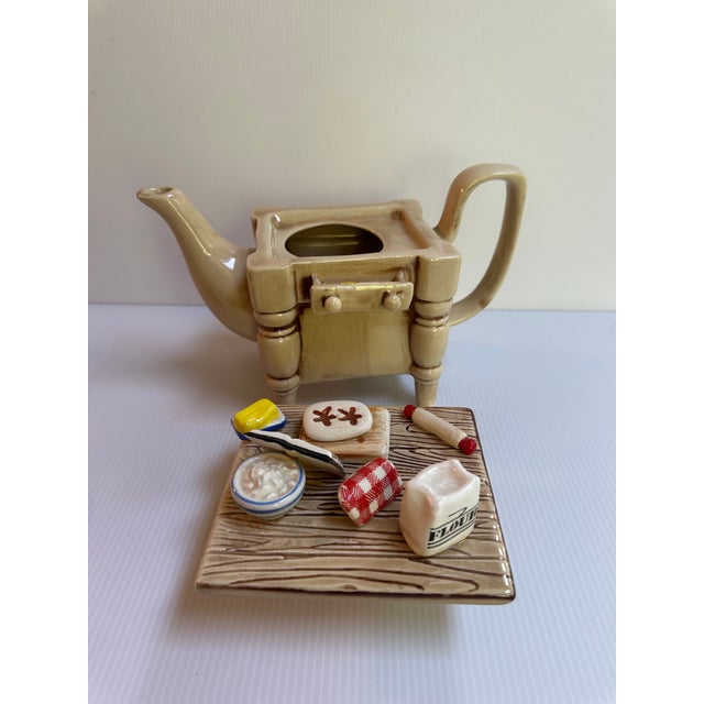 1988 Vintage Paul Cardew Design Collectible Ceramic Novelty Teapot"Baking Day" Made in England For Sale - Image 4 of 18