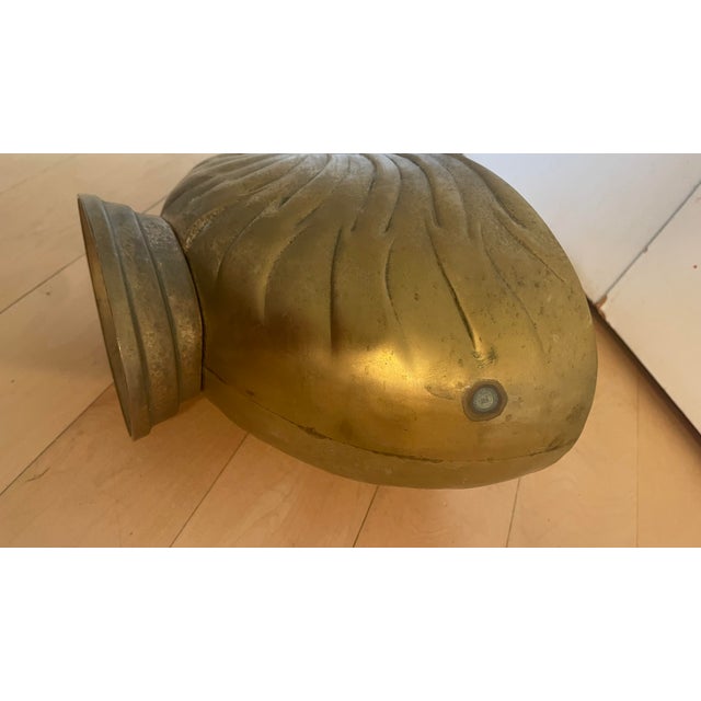 Vintage Brass Large Brass Nautilus Shell Planter Wine Holder Decor Frederick Cooper Attributed For Sale - Image 9 of 12