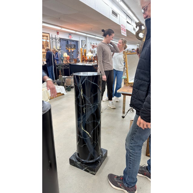 Monumental Faux Marble Painted Wood Display Column / Pedestal For Sale - Image 4 of 4