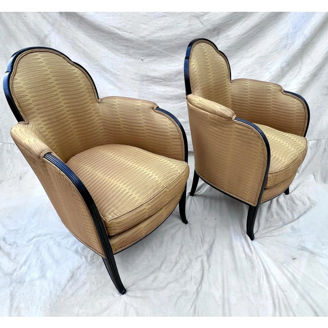 Art Deco Pair of French Art Deco Bergere Chairs in the Style of Paul Follot For Sale - Image 3 of 12