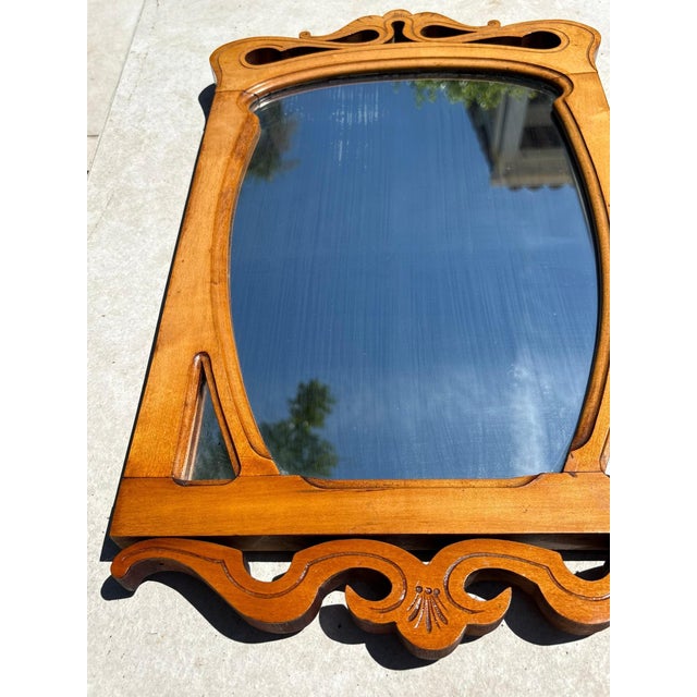 Vintage Beige Wooden Table Mirror, France, 1920s For Sale - Image 6 of 18