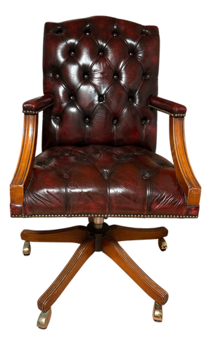 English Chesterfield-Style Swivel Chair
