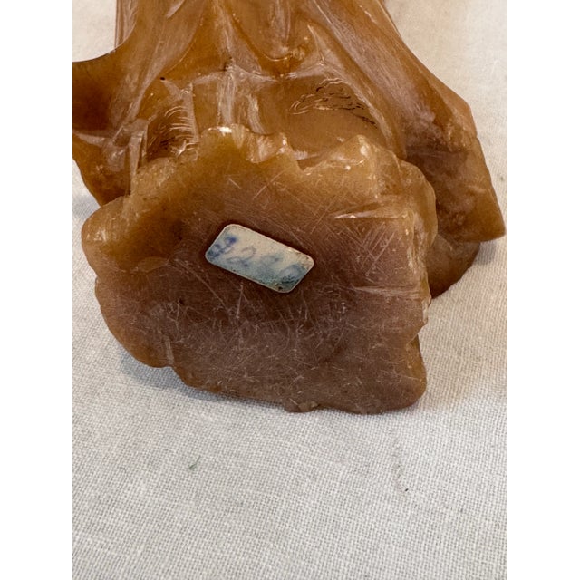 Vintage Hand-Carved Soapstone Guanyin Statue For Sale - Image 9 of 10