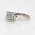 Natural Semi Black Opal Diamond Ring Vintage 14k White Gold Fine Jewelry Sz 6.5 For Sale - Image 4 of 7