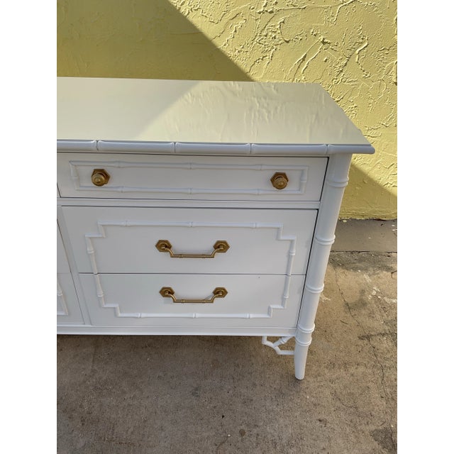 Thomasville Allegro Faux Bamboo Nine Drawer Dresser For Sale In Tampa - Image 6 of 9