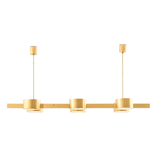 Ceiling Lamp in Brass and Plastic by Hans-Agne Jakobsson, 1950s For Sale