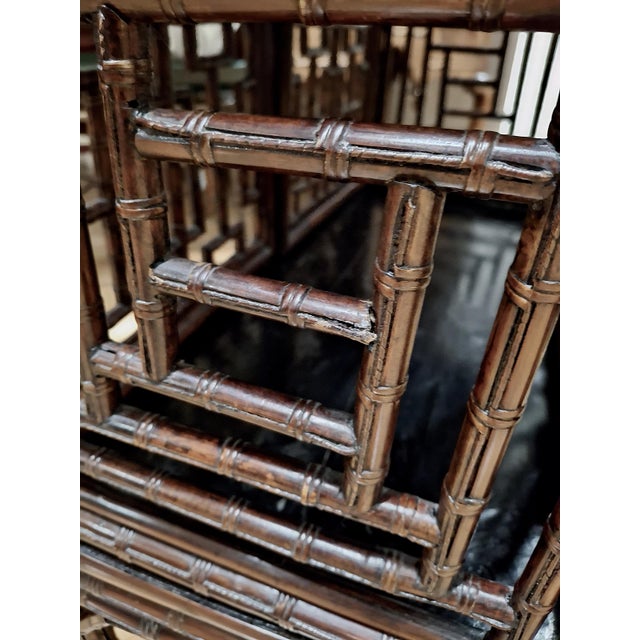 Late Qing Dynasty Tall Bamboo Open-Fretwork Display Cabinet For Sale - Image 13 of 13