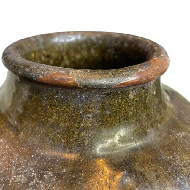 Antique 19th Century Japanese Meiji Tanba Stoneware Vessel For Sale - Image 4 of 8