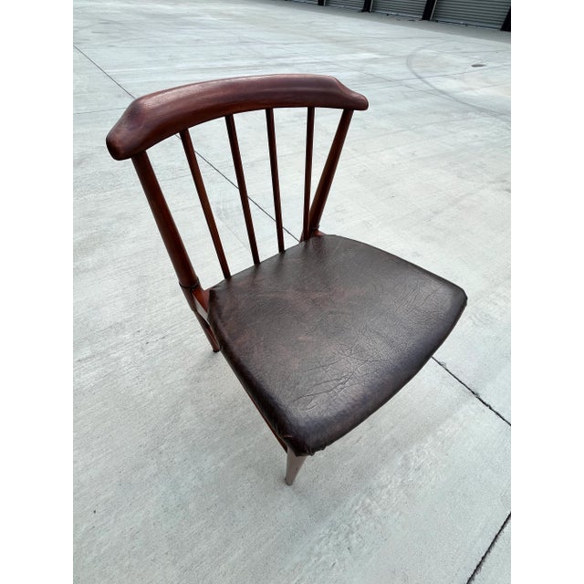 1970s Statesville Chair Company Mid Century Walnut Surfboard Dining