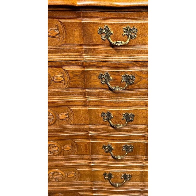 2000 - 2009 French Louis XV Carved Oak Tallboy For Sale - Image 5 of 6