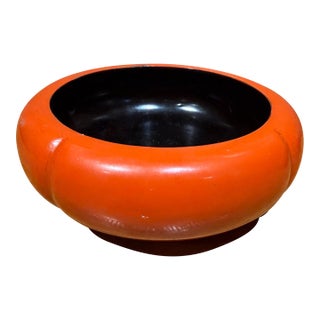 Japanese Lacquerware Bowl/Tea Caddy Persimmon Shape Nishimura Shoun For Sale