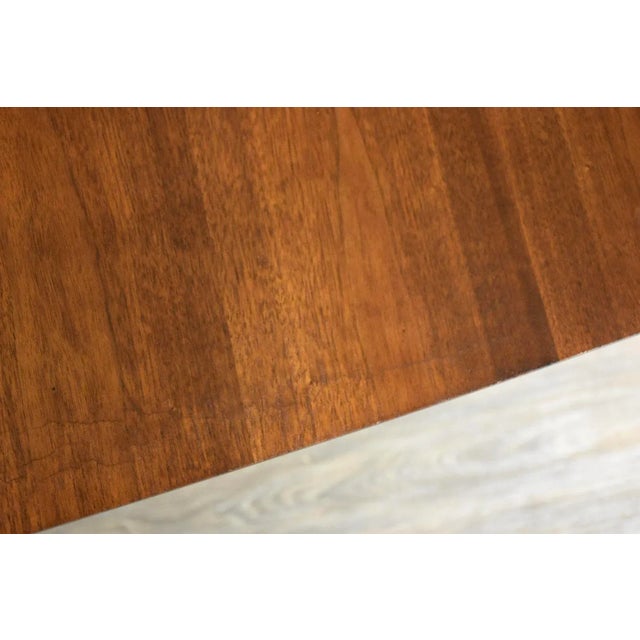 1960s Refinished Walnut Mid Century Dining Table For Sale In Boston - Image 6 of 8