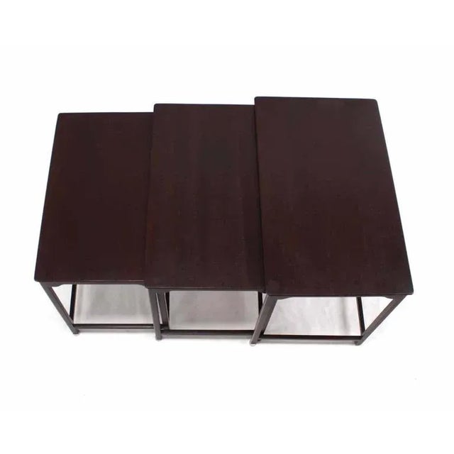 Mid 20th Century Vintage Mid Century Dunbar Nesting Tables- Set of 3 For Sale - Image 5 of 9
