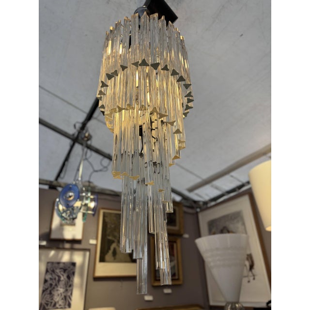 Venini Cascade Chandelier in Murano Glass attributed to Paolo Venini for Venini, Italy, 1960 For Sale - Image 4 of 10