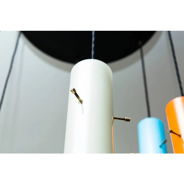Aqua Italian Multicoloured Hanging Ceiling Lamp from Vistosi, 1950s For Sale - Image 8 of 12