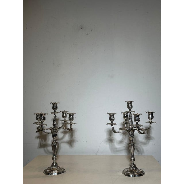 Silver-Plated Candleholders by Wiskemann, Set of 2 For Sale - Image 5 of 6