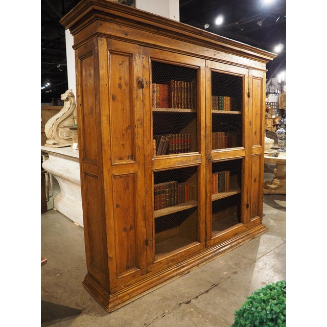 A Circa 1800 Tuscan Pine Bookcase With Wire Panels For Sale - Image 18 of 18