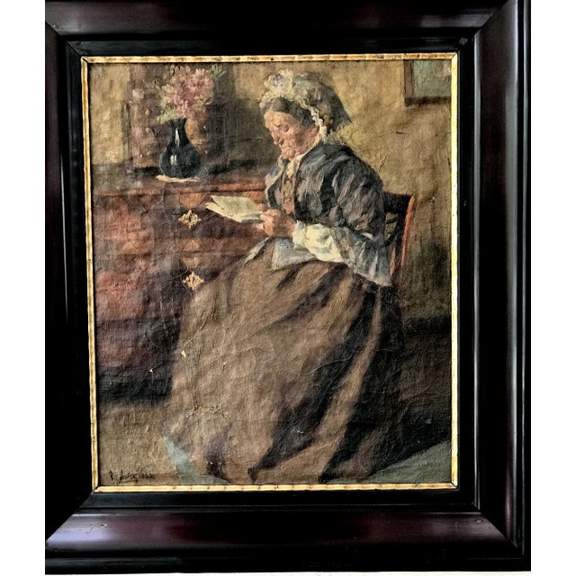 Copper After Ludwig Voss, Figurative Composition, 19th Century, Oil Painting on Canvas, Framed For Sale - Image 8 of 8