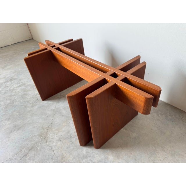 Mid-Century Modern 1970s Danish Modern Teak & Glass Coffee Table by Gustav Gaarde for Trekanten Hestbaek/ Sold For Sale - Image 3 of 12