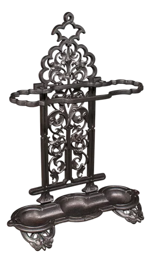 Antique Ornate Stick Stand, English, Umbrella Loop, Victorian, Jacobean Taste