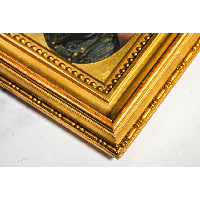 Gold Interesting 19th Century Austrian Military Antique Portrait Miniature Painting Original Gilt Frame Home Decor For Sale - Image 8 of 11