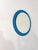 Vintage Italian Round Mirror in Blue Glass and Patina, 1970s For Sale - Image 7 of 8