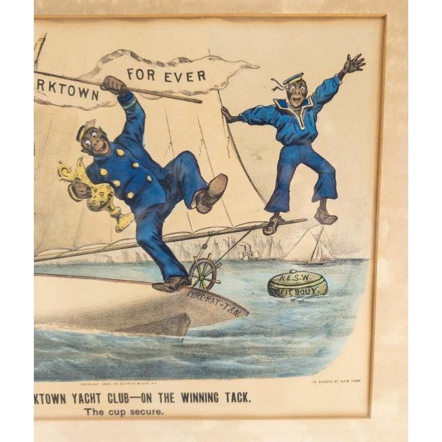 19th Century Rare Currier and Ives Darktown Series Colored Lithograph Print For Sale - Image 4 of 12