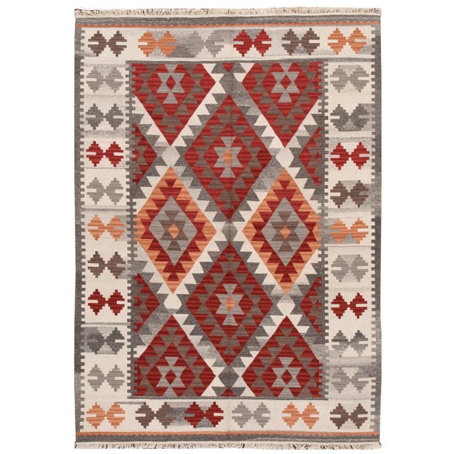 21st Century Modern Kilim Rug 4' 10'' X 6' 10'' For Sale - Image 12 of 12