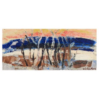 Eric Lundberg, Modernist Landscape, Oil on Canvas, 1960s For Sale