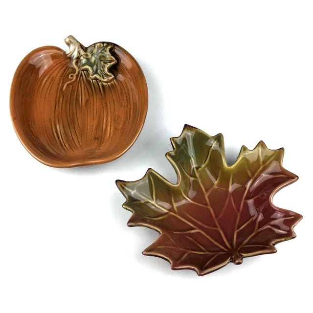 MidCentury Modern Autumn Trinket Plates Set of 2 Chairish