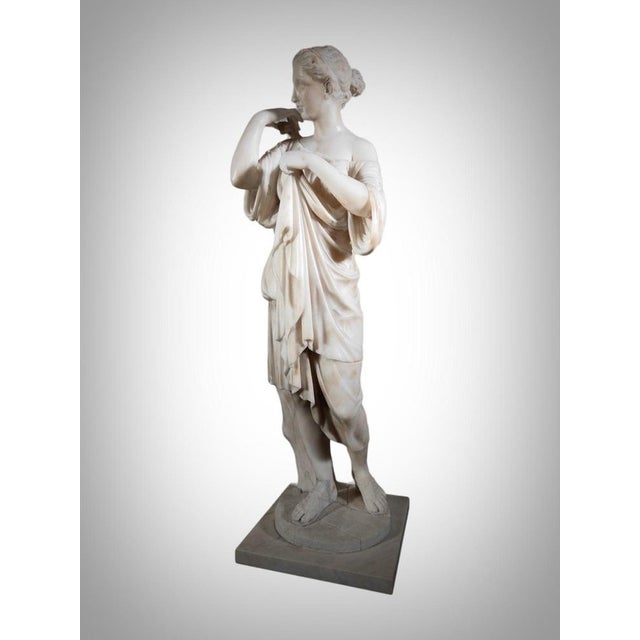 Diana De Gabios, Marble Sculpture, 19th Century For Sale - Image 3 of 18