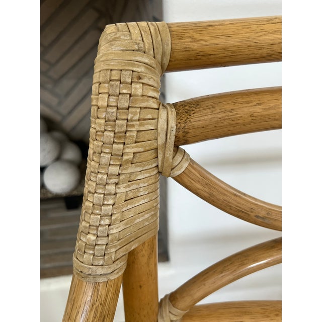 Pair of Vintage McGuire Bamboo & Leather Arm Chairs For Sale - Image 13 of 14