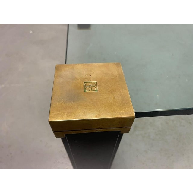 Mid-Century Modern Mid-Century Hollywood Regency Glass and Brass Coffee Table by Peter Ghyczy, Netherlands, 1970s For Sale - Image 3 of 13