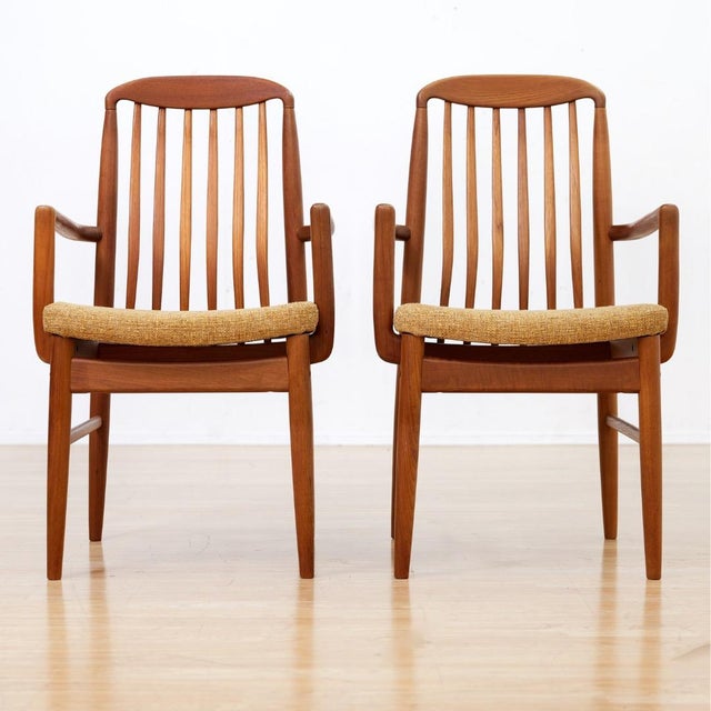 Wood 1970s Set of Six Danish Design Teak Dining Chairs Attributed to Benny Linden For Sale - Image 7 of 12
