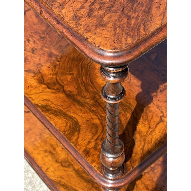 Antique Victorian Three-Tier Whatnot in Walnut, C1880 For Sale - Image 9 of 10