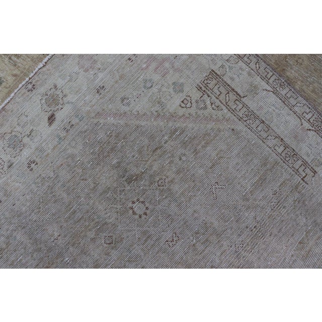 Persian Hamedan Vintage Gallery Rug With Sub-Geometric Design Earth Tones For Sale - Image 11 of 11