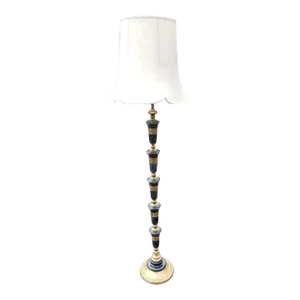 Mid-C. Frederick Cooper Asian Regency Marble and Brass Floor Lamp, Circa 1950s
