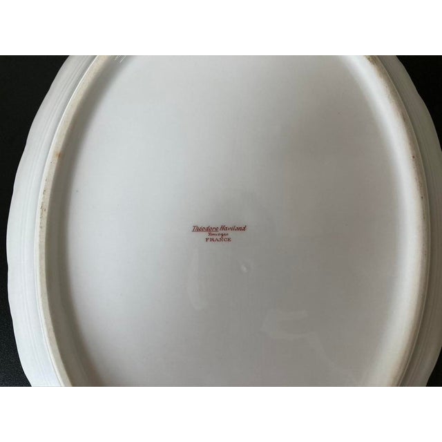 Early 20th Century Limoges French Roses Porcelain Oval Serving Platter or Tray With Gold Accents For Sale - Image 11 of 12