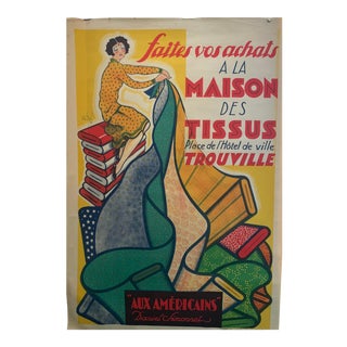1940s "Maison Des Tissus" French Poster For Sale