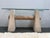 Postmodern Sculpted Hand Plastered + Glass Console Table For Sale - Image 3 of 11