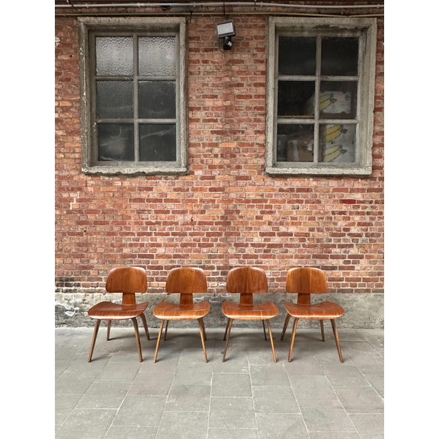 DCW Dining Chairs in Walnut attributed to Charles & Ray Eames for Herman Miller, 1950s, Set of 4 For Sale - Image 17 of 18