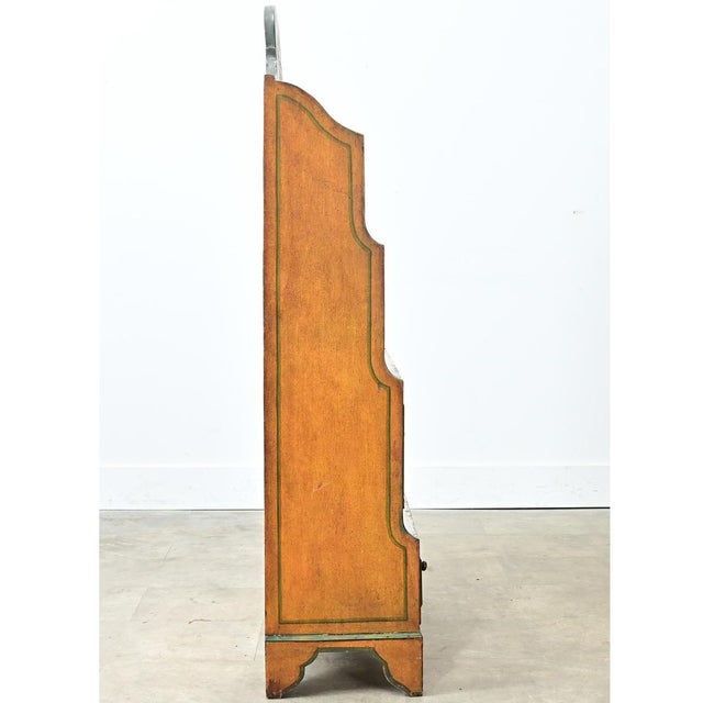 Victorian English Early 20th Century Painted Pine Waterfall Bookcase For Sale - Image 3 of 15