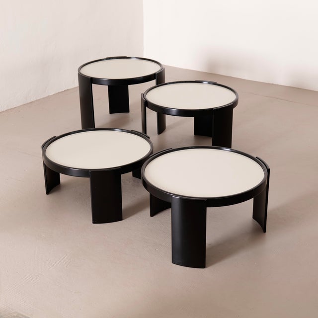 Vintage 783 Nesting Tables by Gianfranco Fratti for Cassina, 1980s, Set of 4 For Sale - Image 9 of 9