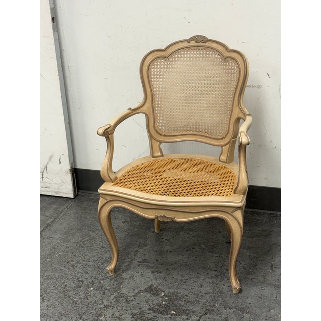 French Louis XV Style Cane Armchair, Antique For Sale - Image 3 of 12