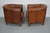 Vintage Dutch Cognac Colored Leather Club Chairs, Set of 2 For Sale - Image 10 of 18
