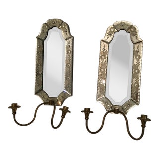 Late 20th Century Glass Candle Sconces by Maitland Smith - a Pair For Sale