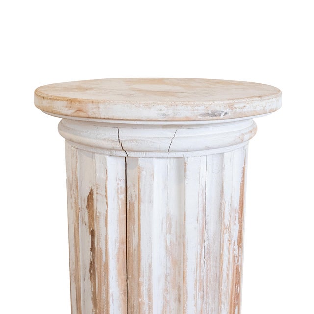 Pair of Neoclassical Fluted Whitewashed Wood Columns For Sale - Image 11 of 16