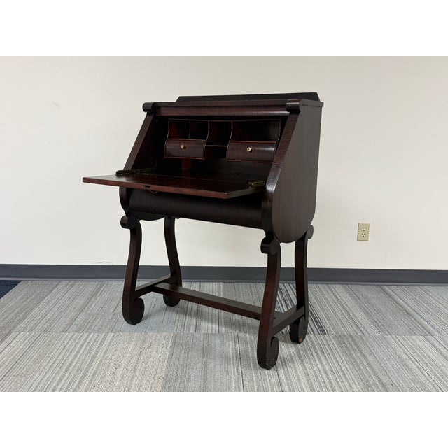 Antique Mahogany Writihg Desk With Lots of Patina For Sale - Image 9 of 11