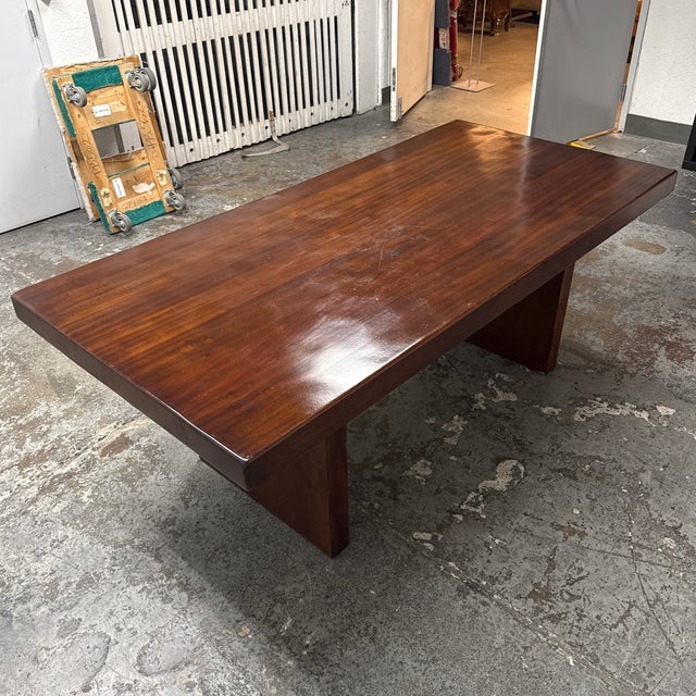 Contemporary Rectangular Double Pedestal Dining Table For Sale In San Francisco - Image 6 of 12